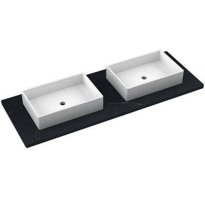 61" Silestone® Quartz Vanity Top Double Vigo Centered Sink