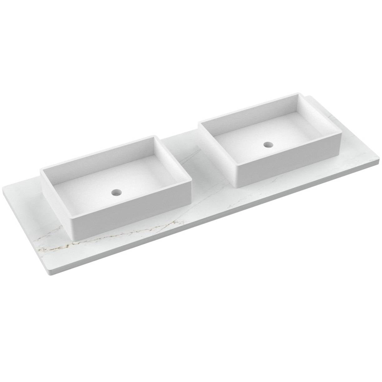 61" Silestone® Quartz Vanity Top Double Vigo Centered Sink