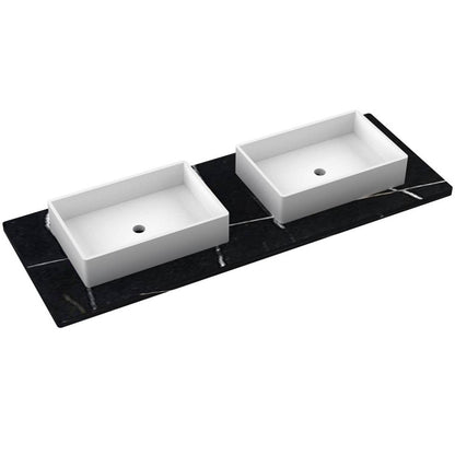 61" Silestone® Quartz Vanity Top Double Vigo Centered Sink