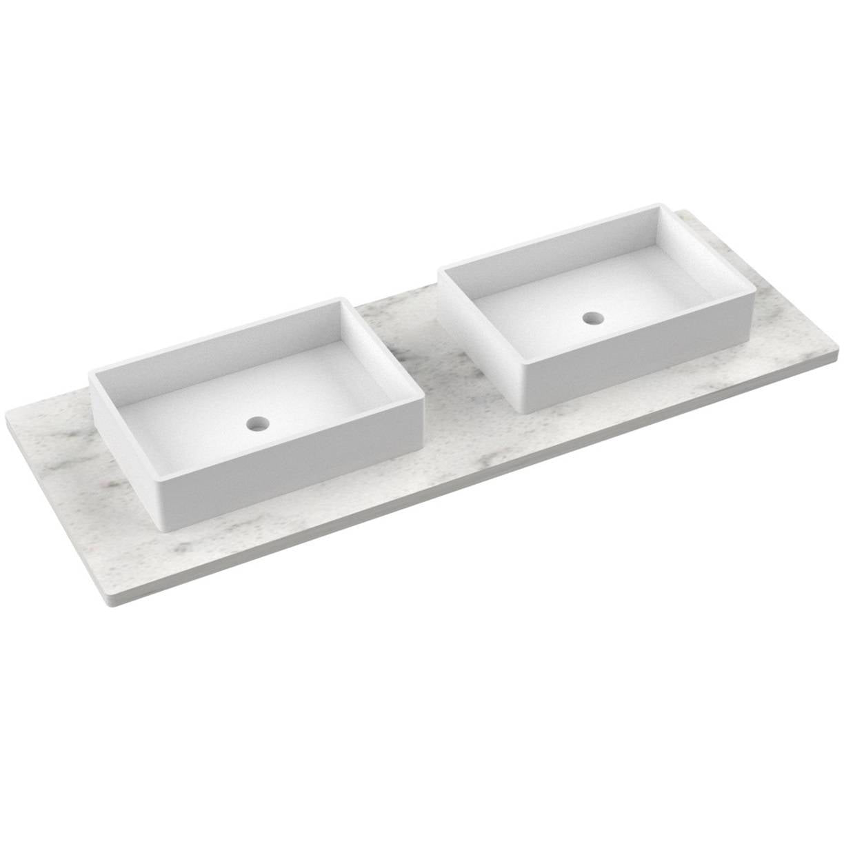 61" Silestone® Quartz Vanity Top Double Vigo Centered Sink