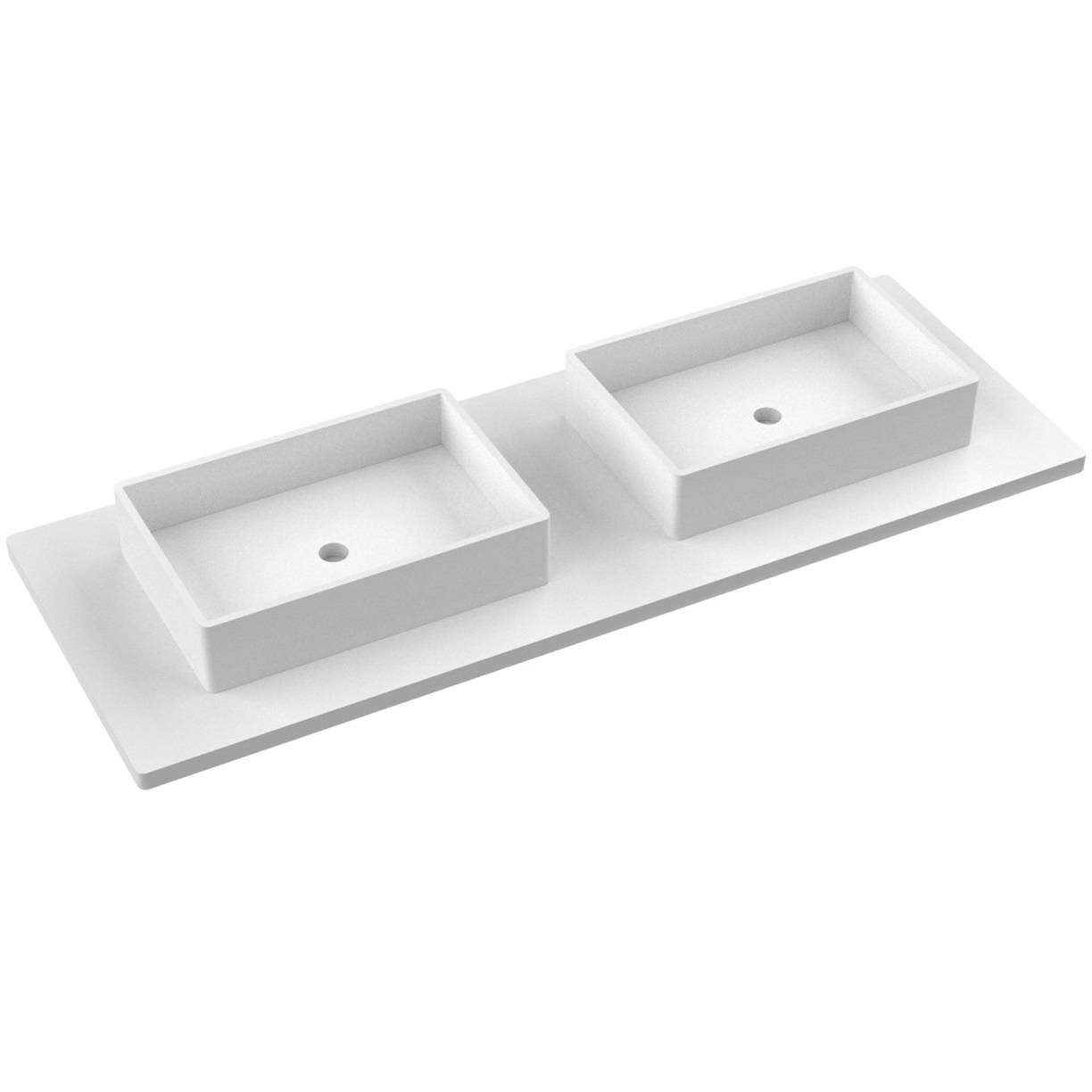61" Silestone® Quartz Vanity Top Double Vigo Centered Sink
