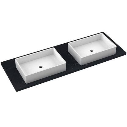61" Silestone® Quartz Vanity Top Double Vigo Centered Sink