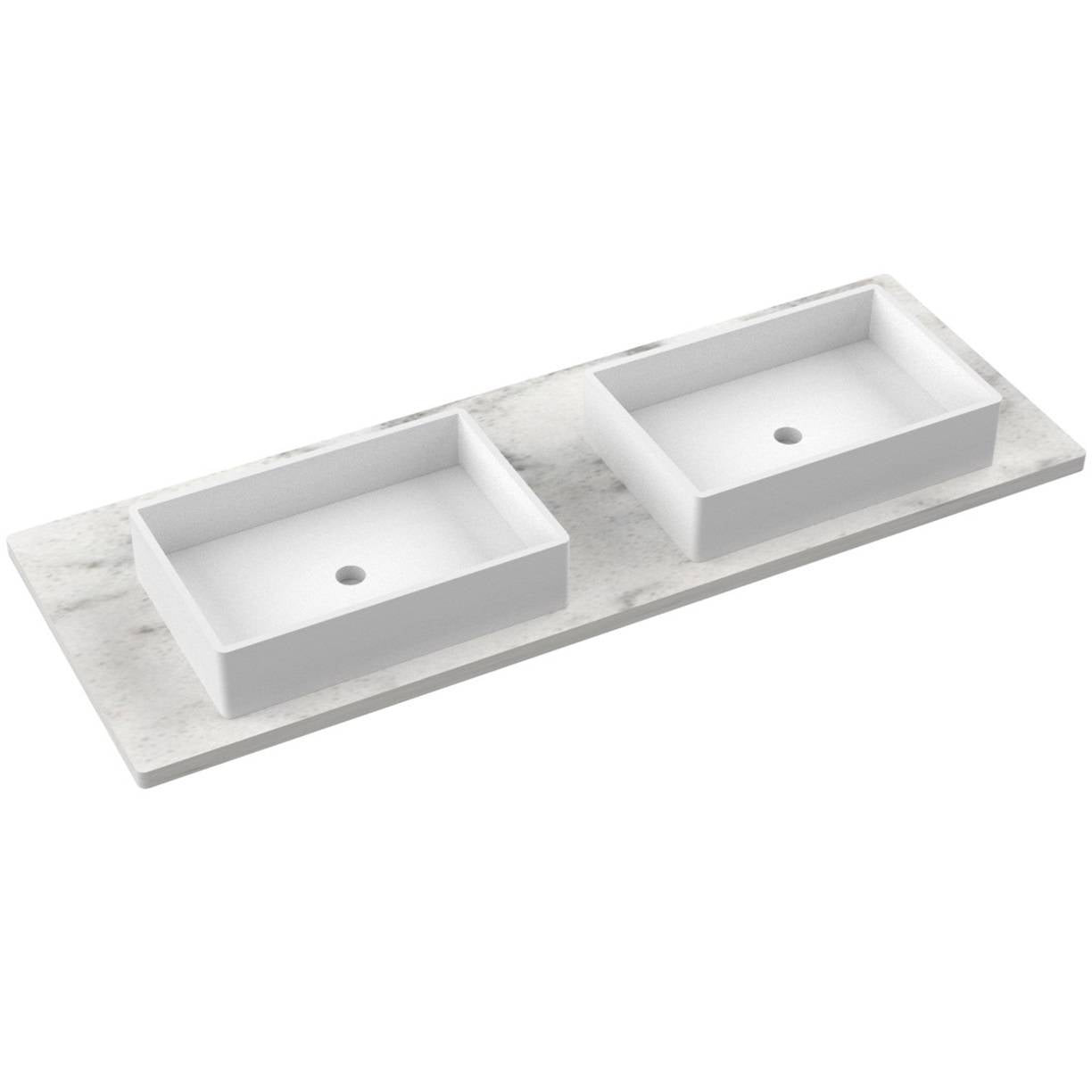 61" Silestone® Quartz Vanity Top Double Vigo Centered Sink