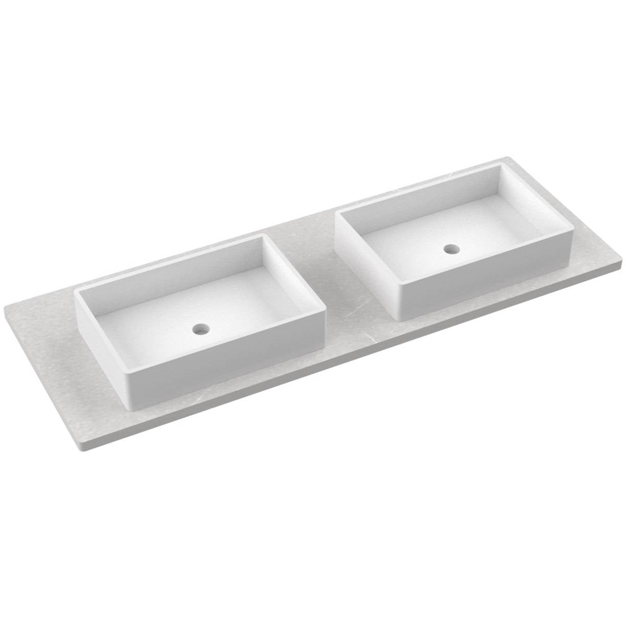 61" Silestone® Quartz Vanity Top Double Vigo Centered Sink