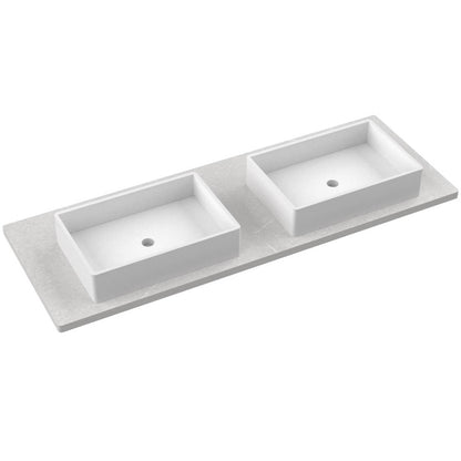 61" Silestone® Quartz Vanity Top Double Vigo Centered Sink