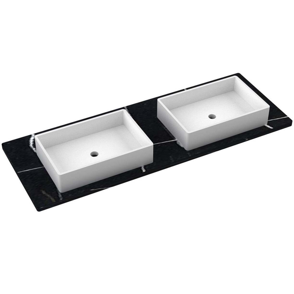 61" Silestone® Quartz Vanity Top Double Vigo Centered Sink