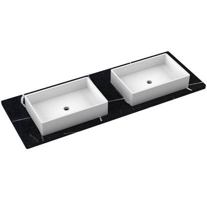 61" Silestone® Quartz Vanity Top Double Vigo Centered Sink