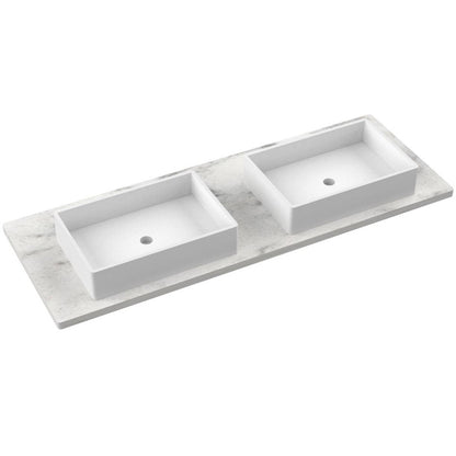 61" Silestone® Quartz Vanity Top Double Vigo Centered Sink