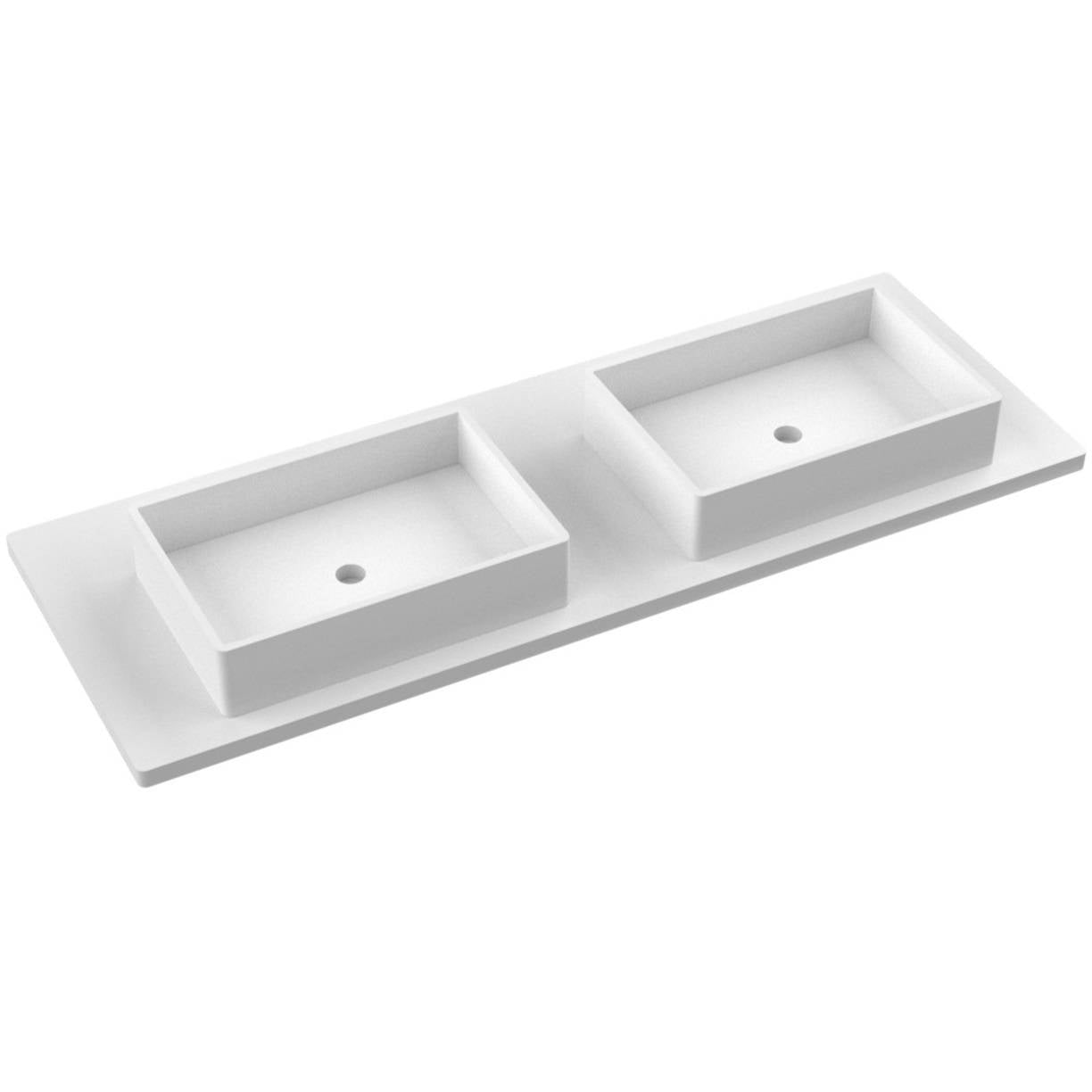 61" Silestone® Quartz Vanity Top Double Vigo Centered Sink