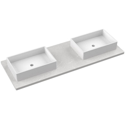 61" Silestone® Quartz Vanity Top Double Vigo Offset Sink