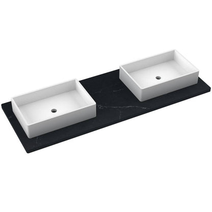 61" Silestone® Quartz Vanity Top Double Vigo Offset Sink