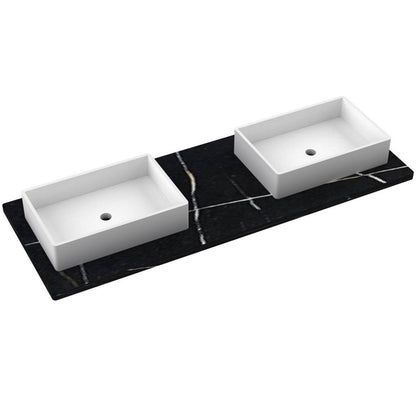 61" Silestone® Quartz Vanity Top Double Vigo Offset Sink