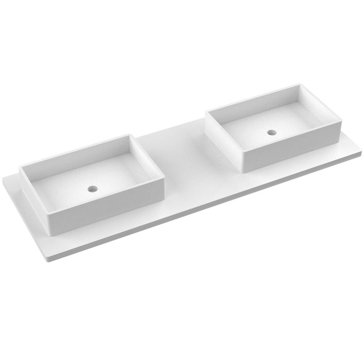 61" Silestone® Quartz Vanity Top Double Vigo Offset Sink