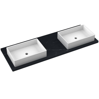 61" Silestone® Quartz Vanity Top Double Vigo Offset Sink