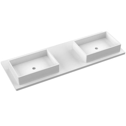 61" Silestone® Quartz Vanity Top Double Vigo Offset Sink