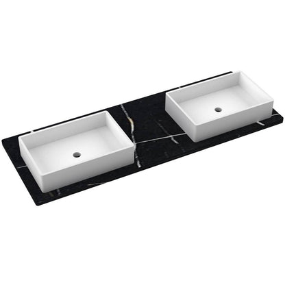 61" Silestone® Quartz Vanity Top Double Vigo Offset Sink