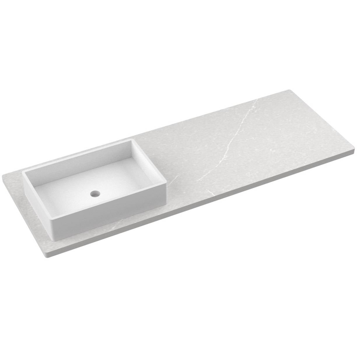 61" Silestone® Quartz Vanity Top Single Vigo Offset Sink