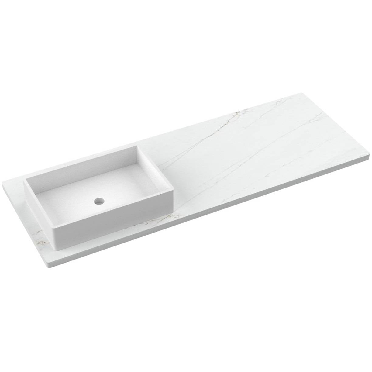 61" Silestone® Quartz Vanity Top Single Vigo Offset Sink
