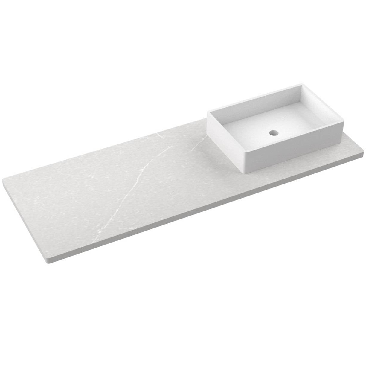61" Silestone® Quartz Vanity Top Single Vigo Offset Sink