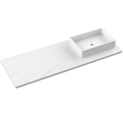61" Silestone® Quartz Vanity Top Single Vigo Offset Sink