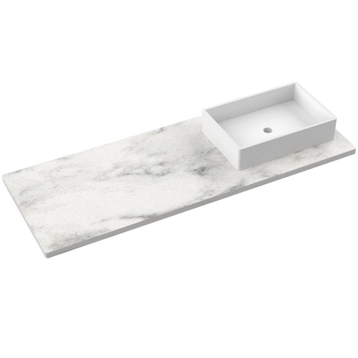 61" Silestone® Quartz Vanity Top Single Vigo Offset Sink