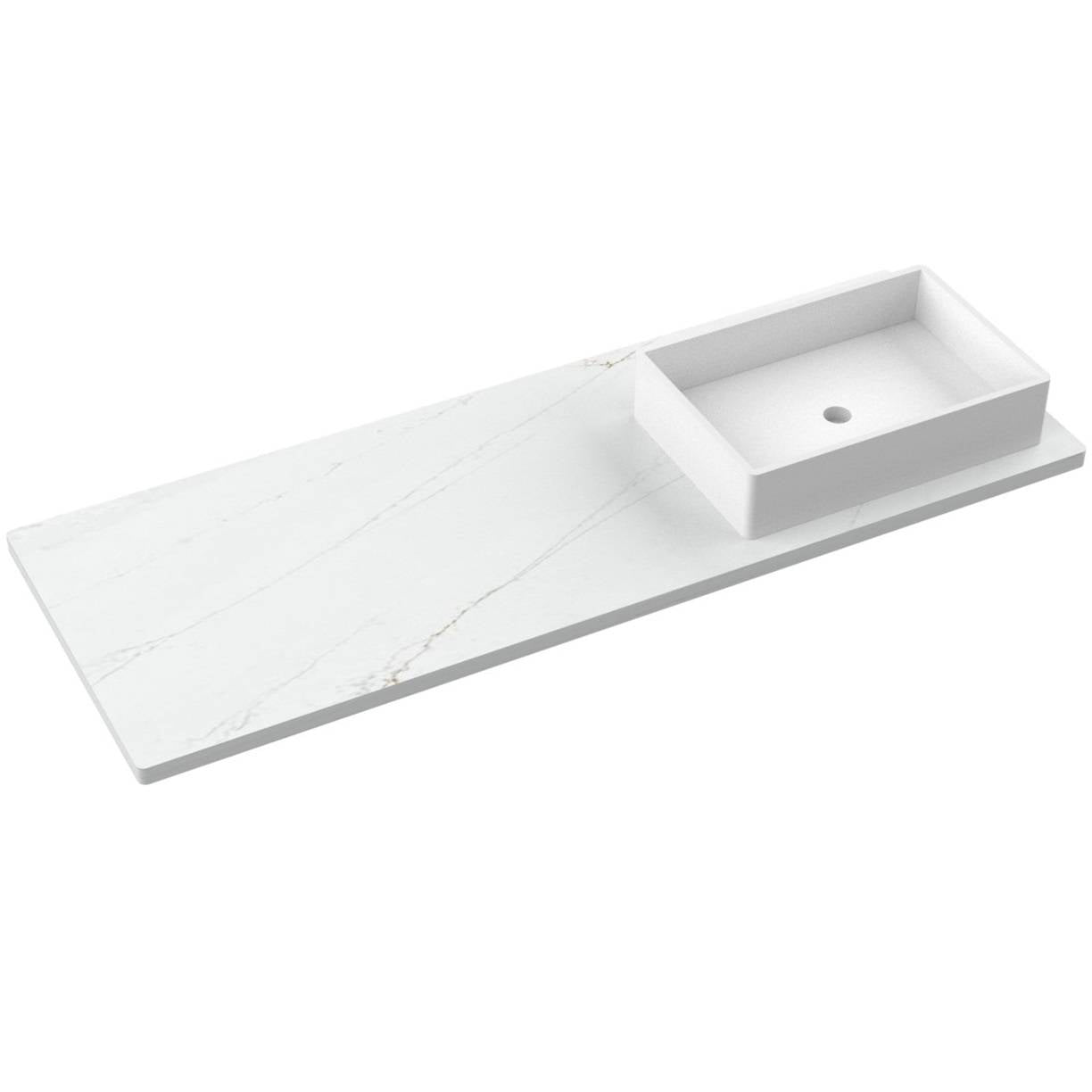 61" Silestone® Quartz Vanity Top Single Vigo Offset Sink