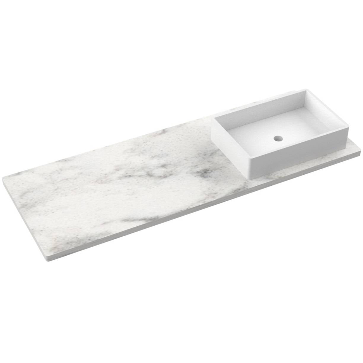 61" Silestone® Quartz Vanity Top Single Vigo Offset Sink