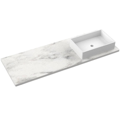 61" Silestone® Quartz Vanity Top Single Vigo Offset Sink