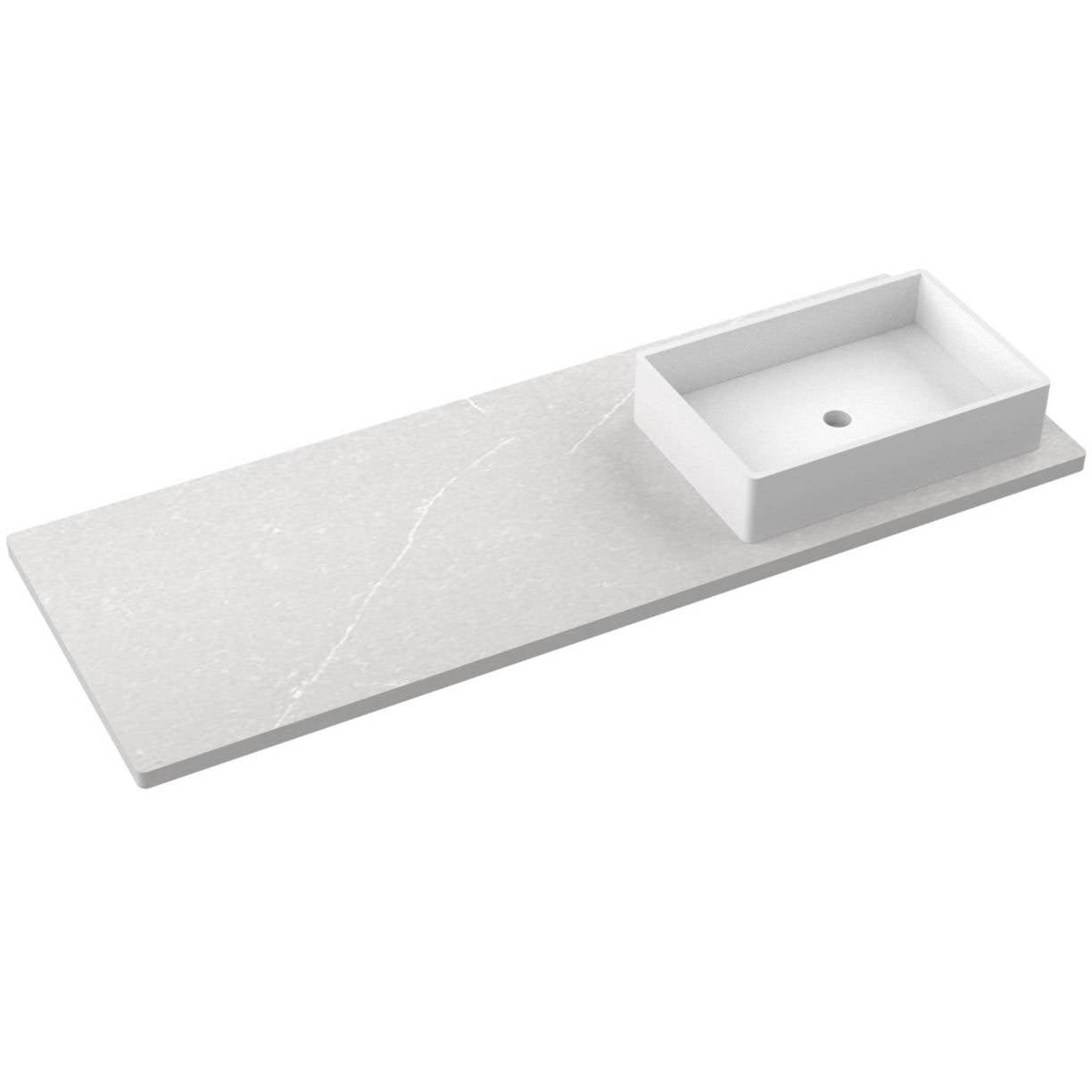 61" Silestone® Quartz Vanity Top Single Vigo Offset Sink