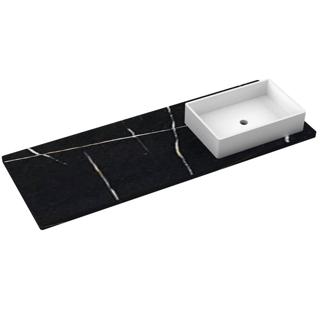 61" Silestone® Quartz Vanity Top Single Vigo Offset Sink