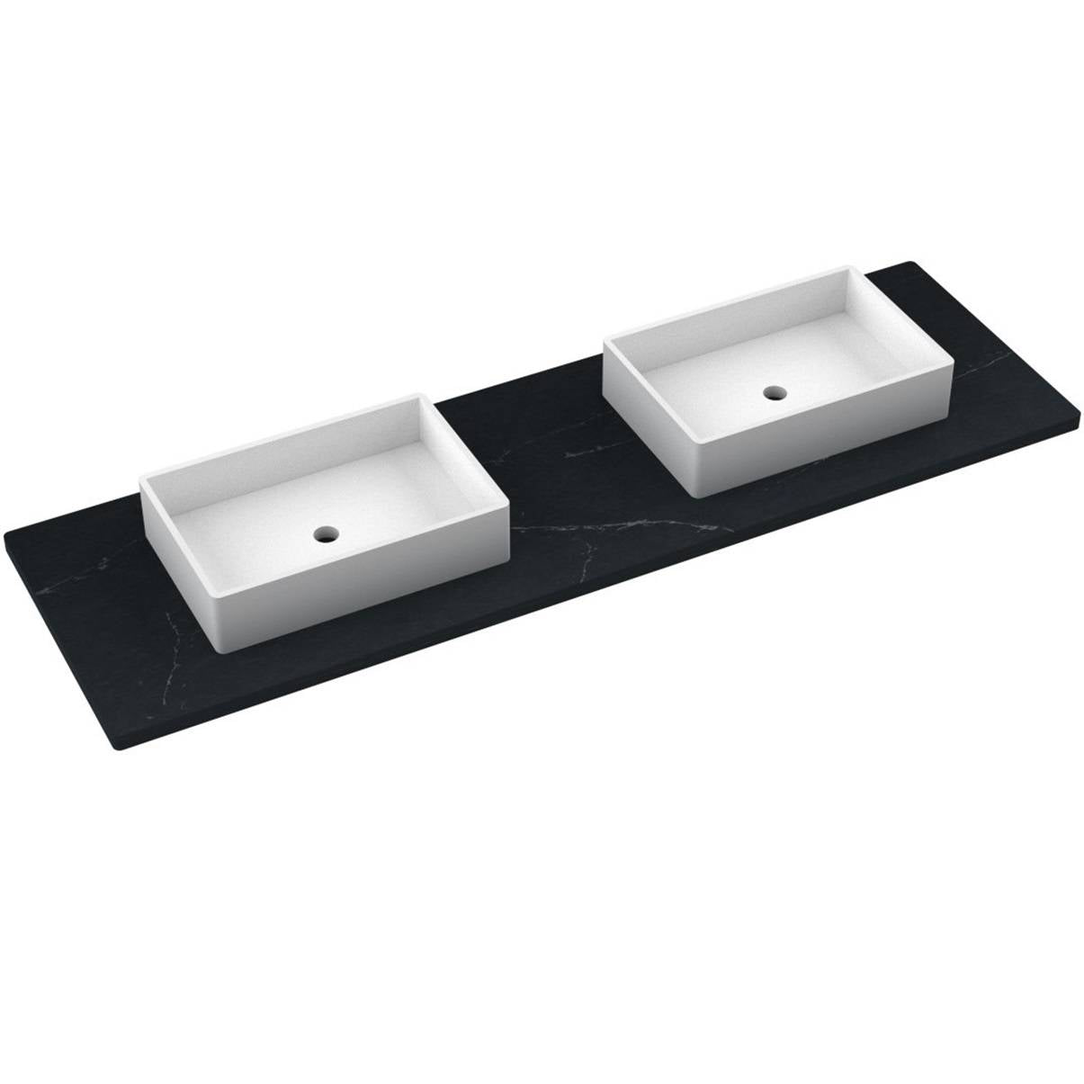 73" Silestone® Quartz Vanity Top Double Vigo Centered Sink