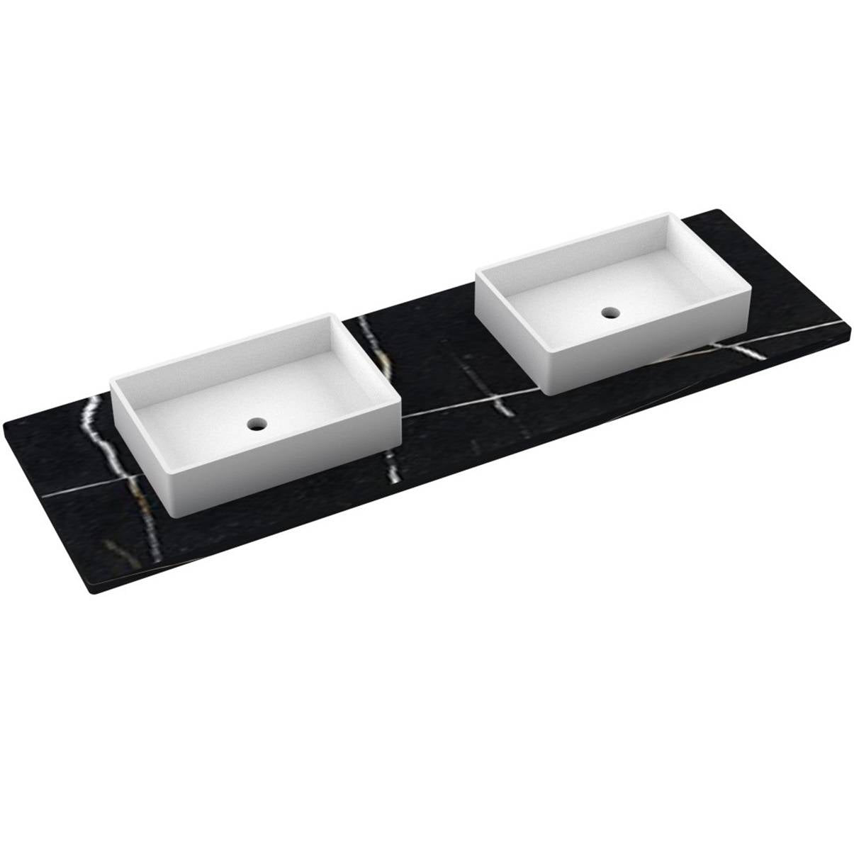 73" Silestone® Quartz Vanity Top Double Vigo Centered Sink