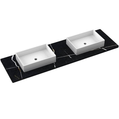 73" Silestone® Quartz Vanity Top Double Vigo Centered Sink