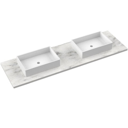 73" Silestone® Quartz Vanity Top Double Vigo Centered Sink