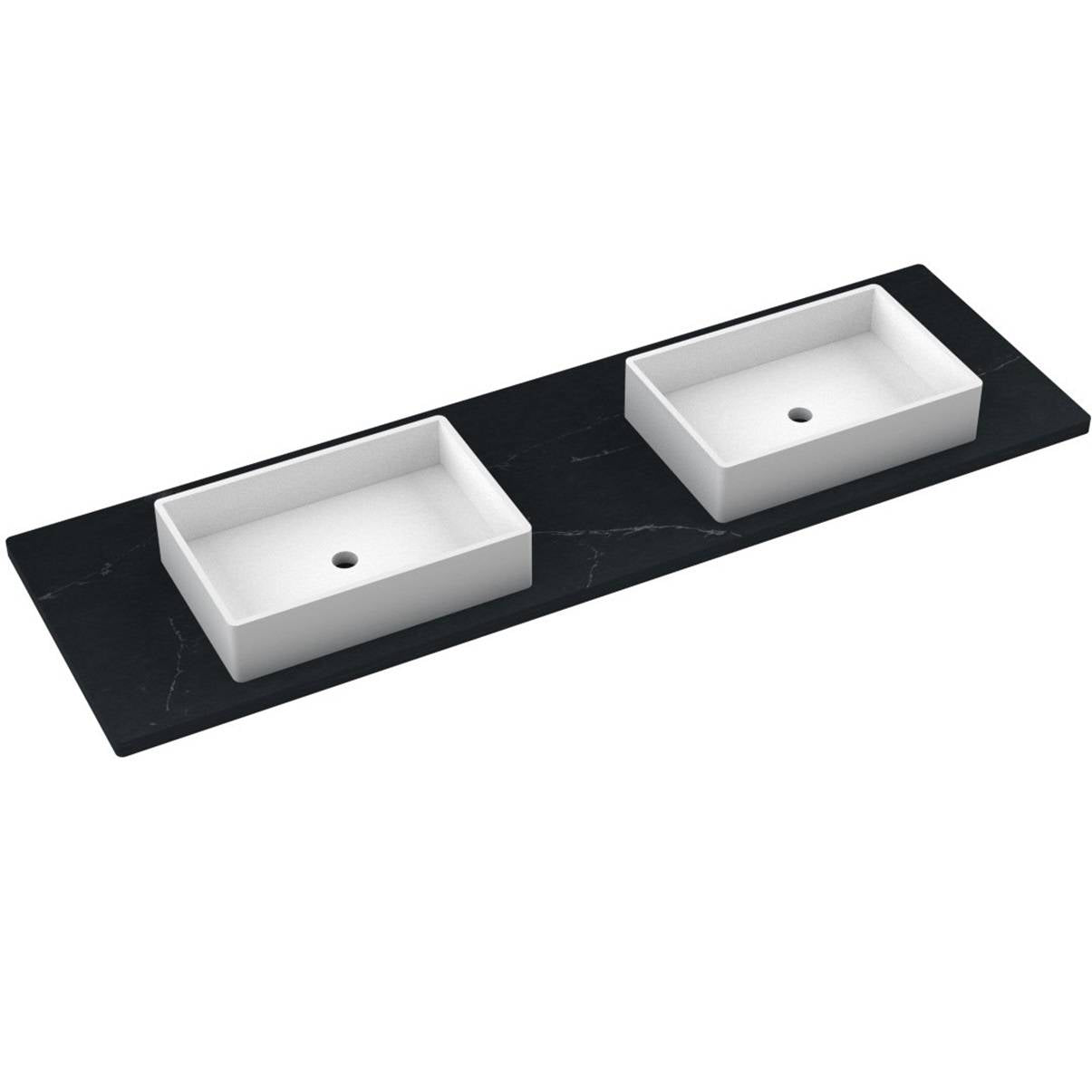 73" Silestone® Quartz Vanity Top Double Vigo Centered Sink
