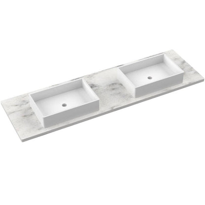 73" Silestone® Quartz Vanity Top Double Vigo Centered Sink
