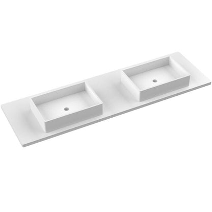 73" Silestone® Quartz Vanity Top Double Vigo Centered Sink