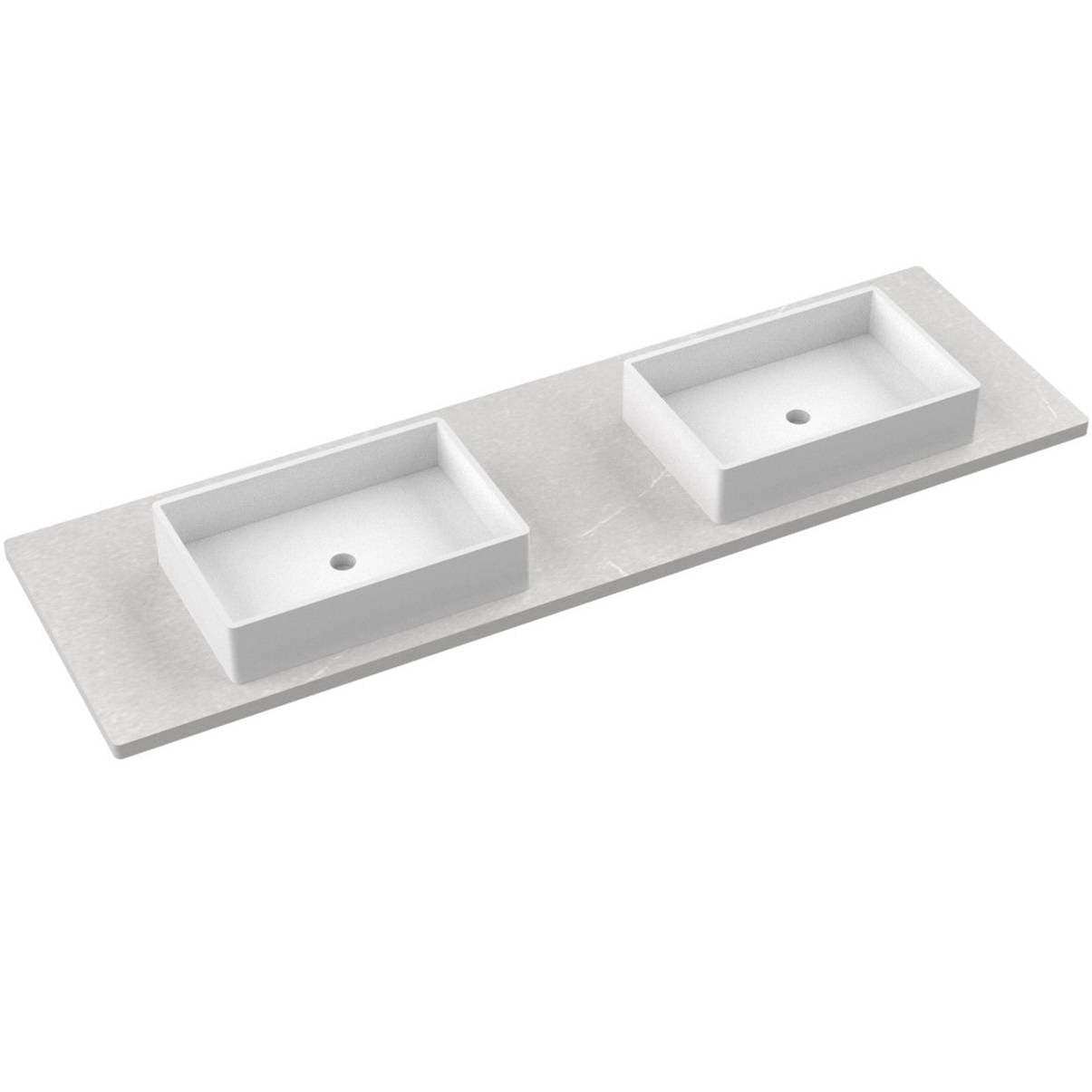 73" Silestone® Quartz Vanity Top Double Vigo Centered Sink
