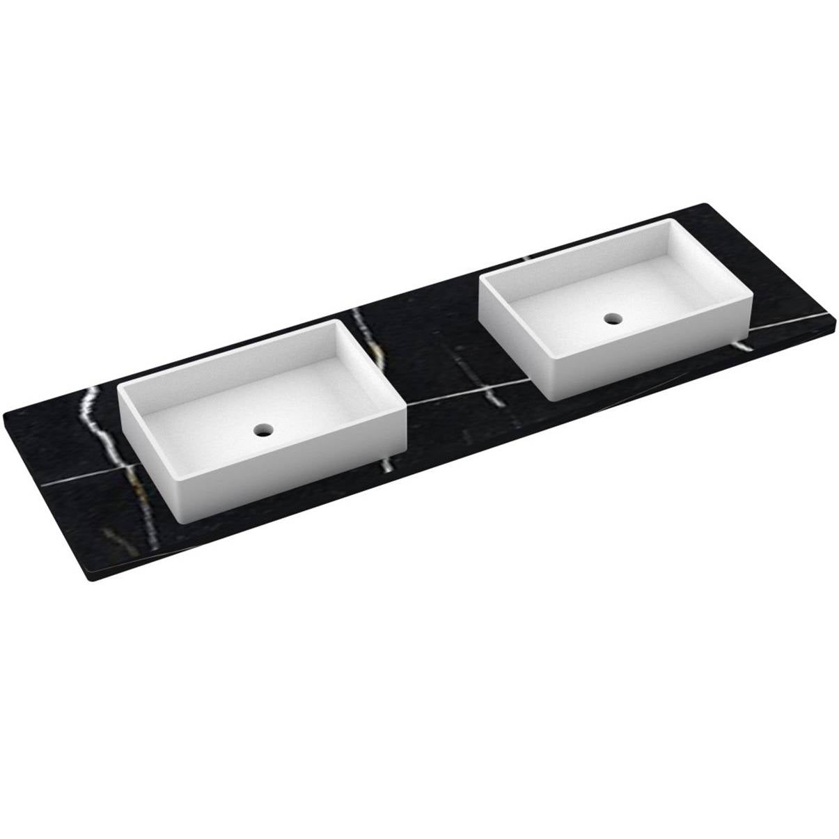 73" Silestone® Quartz Vanity Top Double Vigo Centered Sink