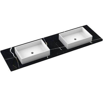73" Silestone® Quartz Vanity Top Double Vigo Centered Sink