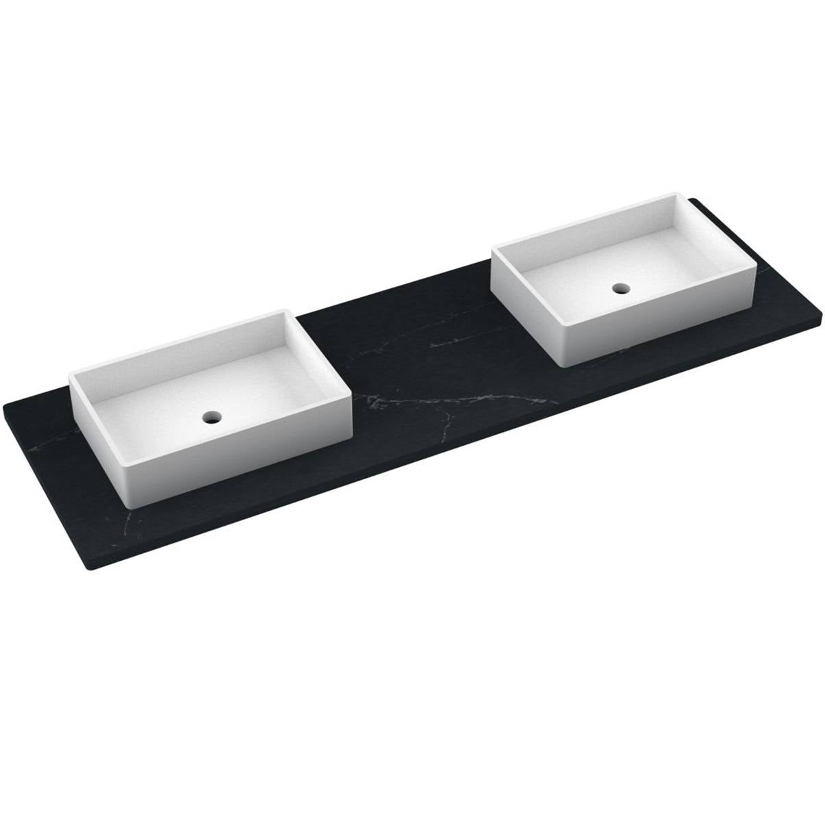 73" Silestone® Quartz Vanity Top Double Vigo Offset Sink
