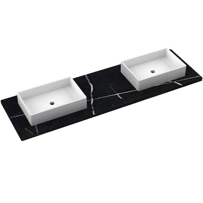 73" Silestone® Quartz Vanity Top Double Vigo Offset Sink