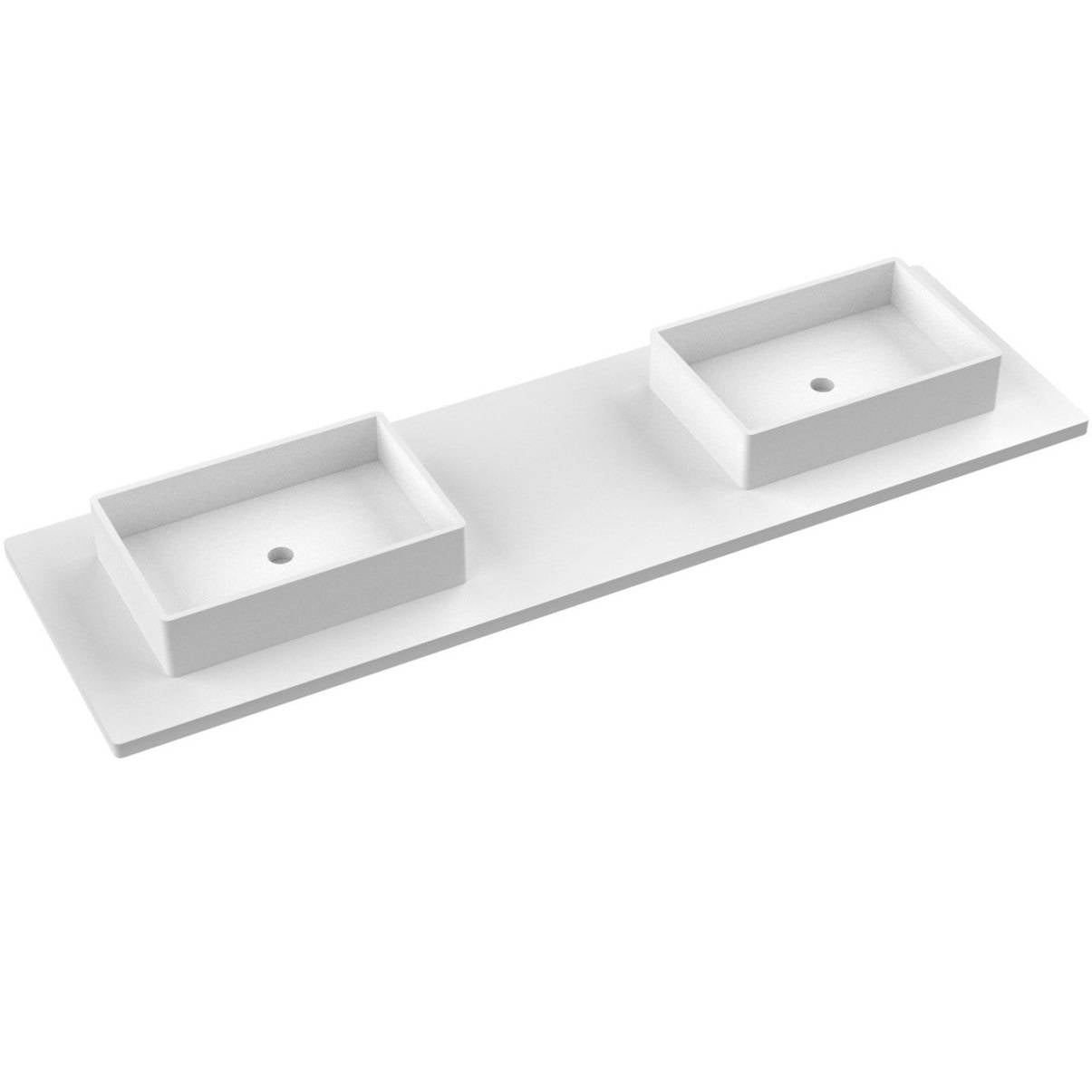 73" Silestone® Quartz Vanity Top Double Vigo Offset Sink