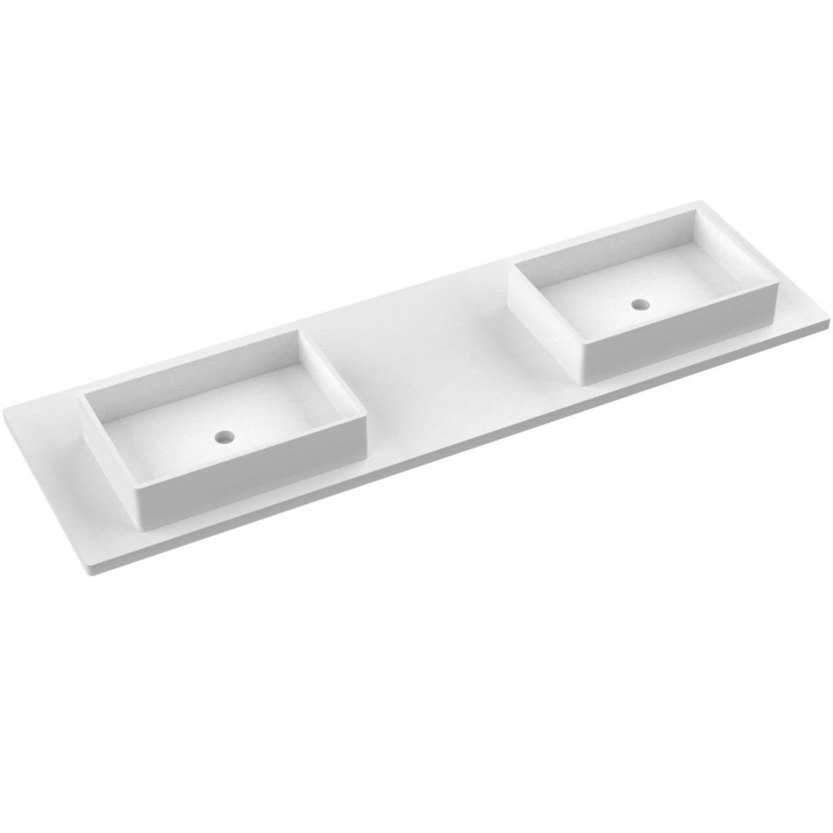 73" Silestone® Quartz Vanity Top Double Vigo Offset Sink