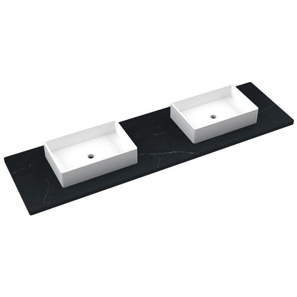 79" Silestone® Quartz Vanity Top Double Vigo Centered Sink
