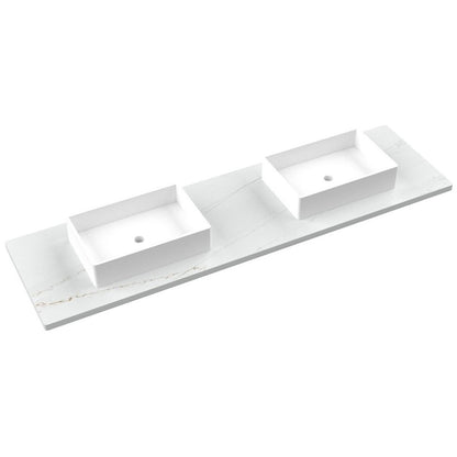 79" Silestone® Quartz Vanity Top Double Vigo Centered Sink