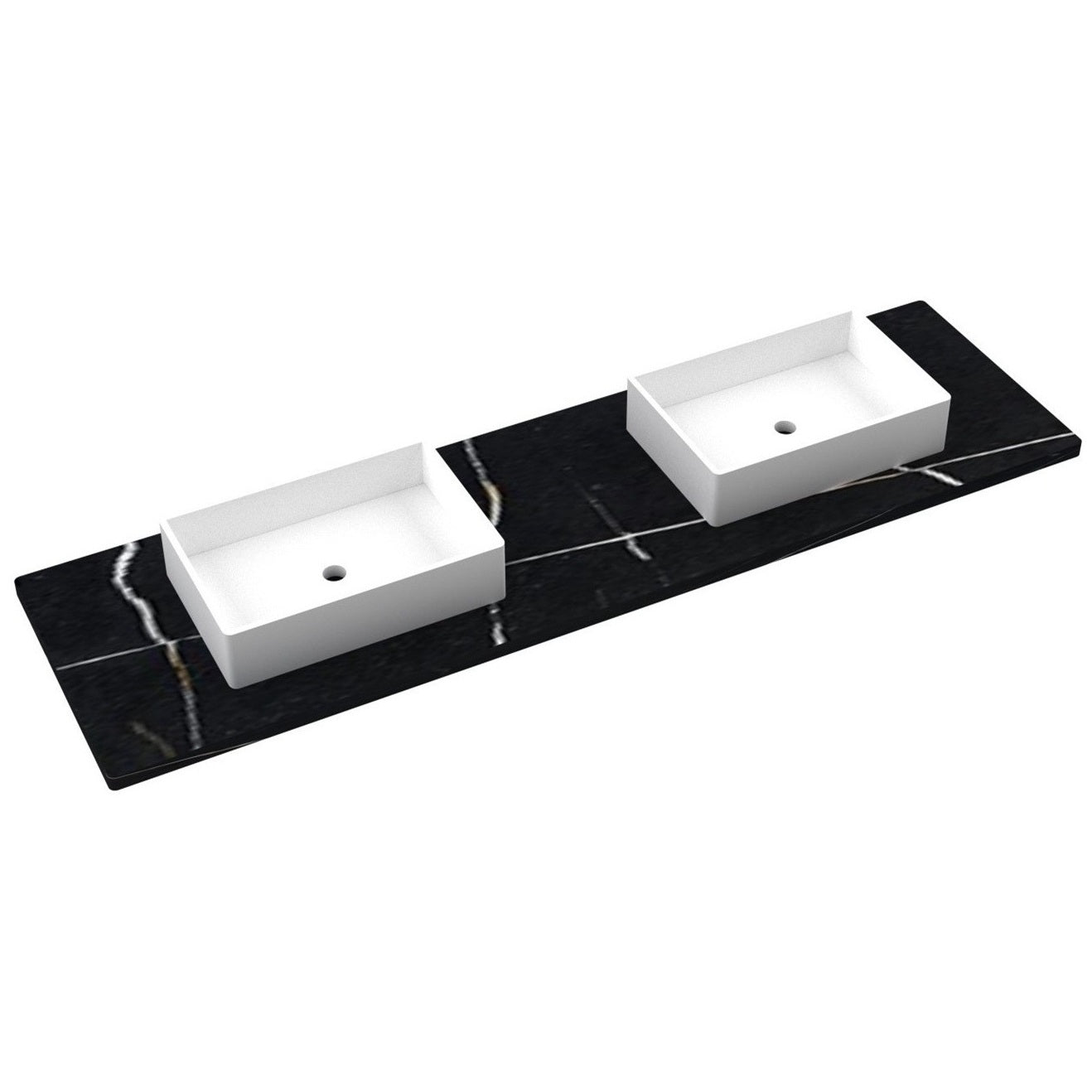 79" Silestone® Quartz Vanity Top Double Vigo Centered Sink