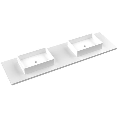 79" Silestone® Quartz Vanity Top Double Vigo Centered Sink