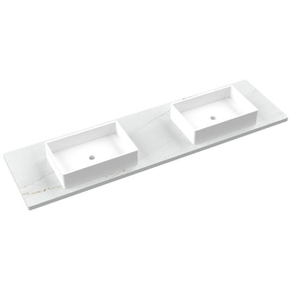 79" Silestone® Quartz Vanity Top Double Vigo Centered Sink