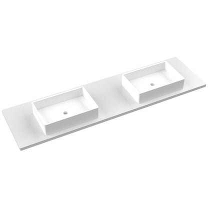 79" Silestone® Quartz Vanity Top Double Vigo Centered Sink